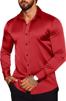 ZARTHA Men Solid Casual Red Shirt