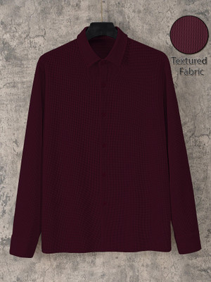 Ganesh Enterprise Men Checkered Casual Maroon Shirt