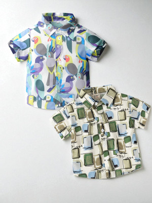 Sparrow ENTERPRISE Boys Printed Casual Multicolor Shirt(Pack of 2)
