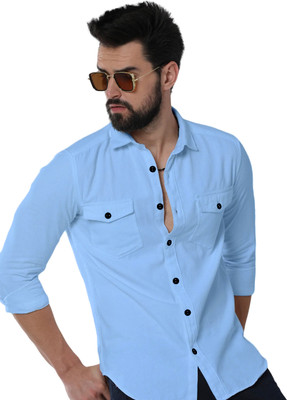 SHIV FASHION Men Solid Casual Light Green Shirt