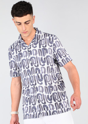 FLYING MACHINE Men Printed Casual Blue Shirt