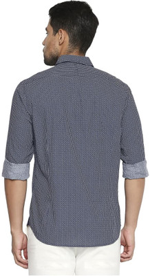 BASICS Men Printed Casual Blue Shirt