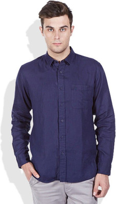 Super Weston Trend Men Solid Casual Dark Blue Shirt