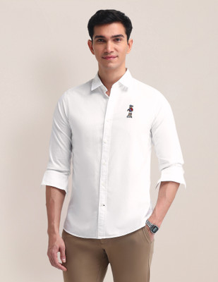 U.S. POLO ASSN. Men Solid Casual White Shirt