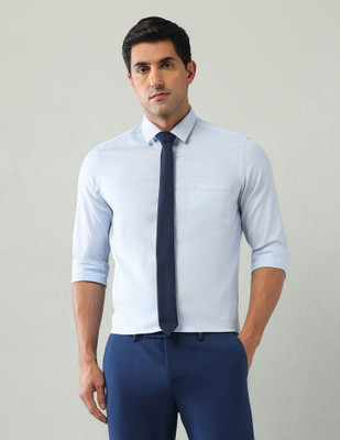 ARROW Men Self Design Formal Blue Shirt