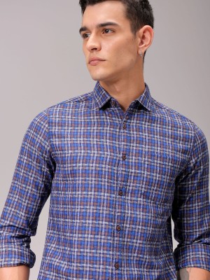 The Indian Garage Co. Men Checkered Casual Blue Shirt