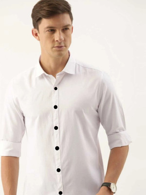 Rajaranchod creation Men Solid Casual White Shirt