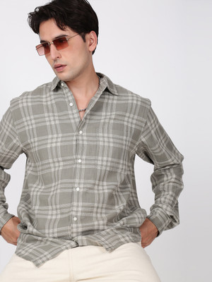 Bene Kleed Men Checkered Casual Green Shirt