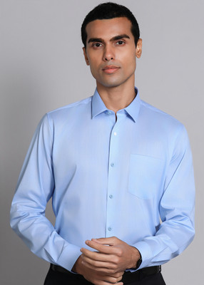 VAN HEUSEN Men Checkered Formal Light Blue Shirt