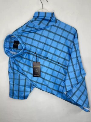certizo Men Checkered Casual Black, Blue Shirt