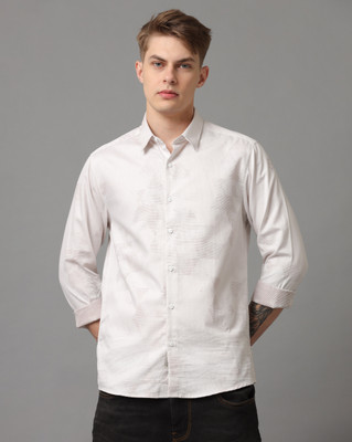 VOI JEANS Men Geometric Print Casual White Shirt
