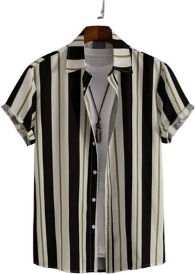 SHFASHION Men Striped Casual Multicolor Shirt