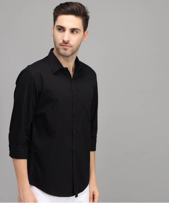 DIVINE Men Solid Formal Black Shirt