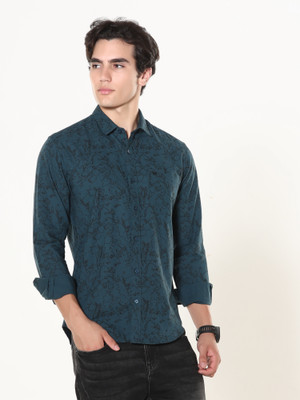 Estilocus Men Printed Casual Blue Shirt