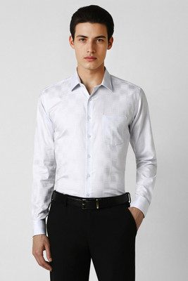 Allen Solly Men Checkered Formal Grey Shirt
