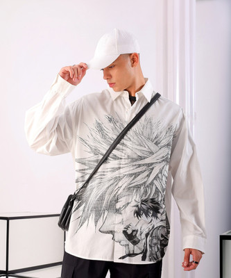 The Indian Garage Co. Men Graphic Print Casual White Shirt