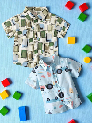 KIDOOZA Boys Printed, Checkered Casual Multicolor Shirt