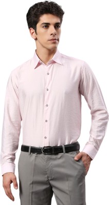 Klub Fox Men Solid Formal Pink Shirt