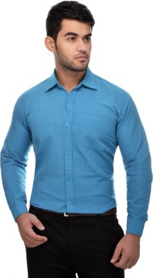 KLOSET BY RIAG Men Solid Formal Light Blue Shirt