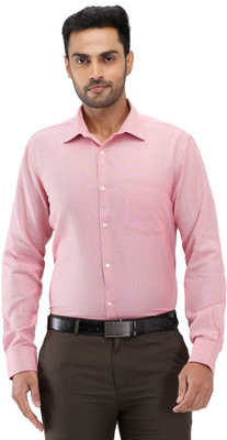 PARK AVENUE Men Self Design Formal Red Shirt