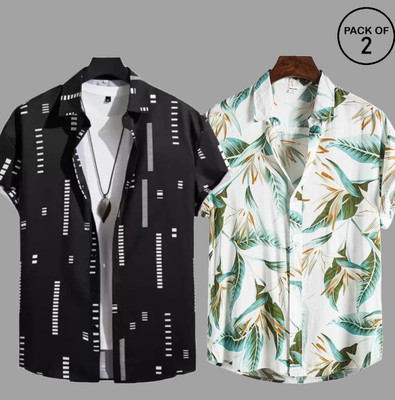 CHENECLOTH Men Printed Party Multicolor Shirt(Pack of 2)