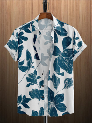 SEVENTEENSTITCH Men Printed Casual Dark Blue Shirt