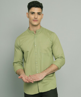 STUDIO NEXX Men Solid Casual Light Green Shirt