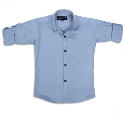 PEPILIO Boys Solid Casual Light Blue Shirt