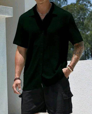 Manamrut Men Self Design Casual Green Shirt