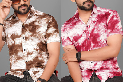 Voroxy Men Dyed/Ombre Casual Multicolor Shirt(Pack of 2)
