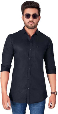 StellLIFESTYLE Trend Men Solid Casual Black Shirt