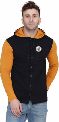 tfurnish Men Solid Casual Gold, Black Shirt