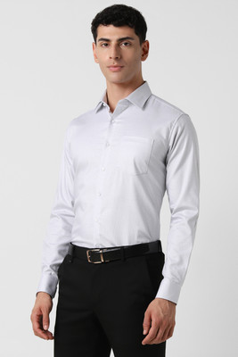VAN HEUSEN Men Checkered Formal Grey Shirt