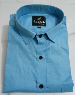 Laareb Feshion Men Solid Casual Light Blue Shirt