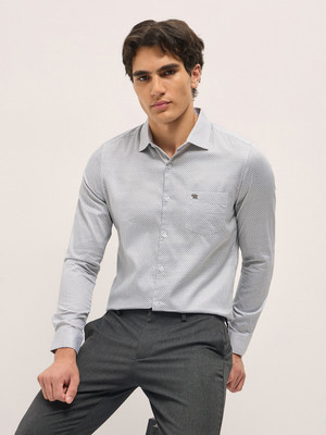 THE BEAR HOUSE Men Printed Formal Grey Shirt