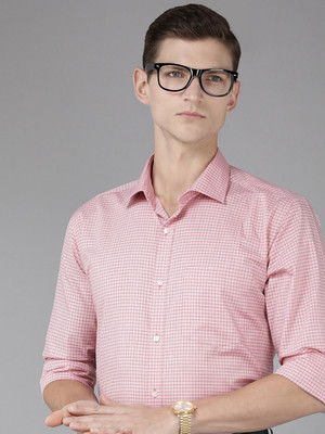 PARK AVENUE Men Checkered Formal Red Shirt