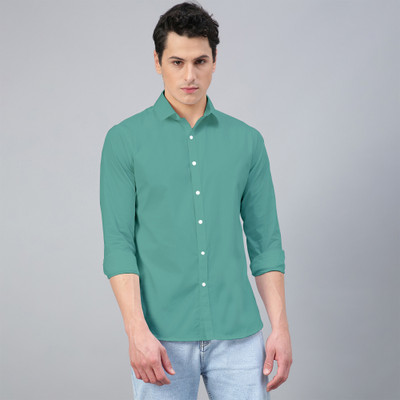 FTX Men Printed Casual Dark Green Shirt