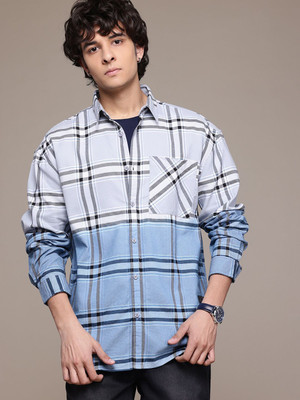 Roadster Men Checkered Casual Pink Shirt