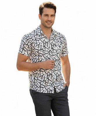jaks Men Printed Casual White Shirt