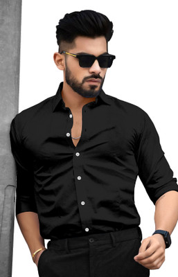 DORAEMON FASHION Men Solid Casual Black Shirt