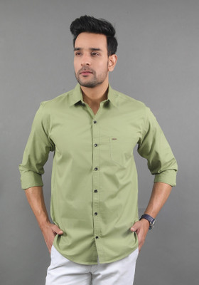 Tanip Men Solid Casual Green Shirt