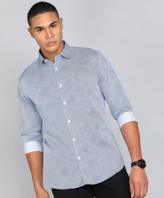 V DOT BY VAN HEUSEN Men Printed Casual Blue Shirt