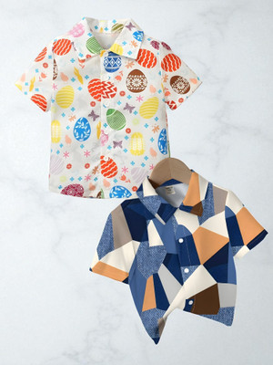KHODAL TRENDZ Boys Printed Casual Multicolor Shirt(Pack of 2)