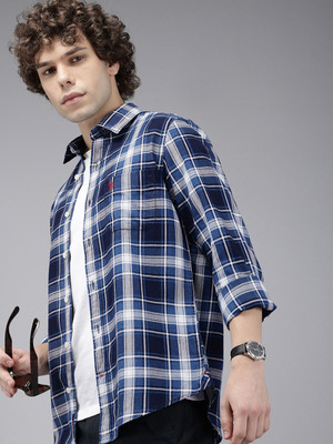 U.S. POLO ASSN. Men Solid Casual Blue Shirt