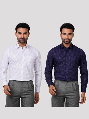 MAHARAJA Men Polka Print Formal Multicolor Shirt(Pack of 2)