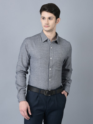 Canoe Men Printed Formal Grey Shirt