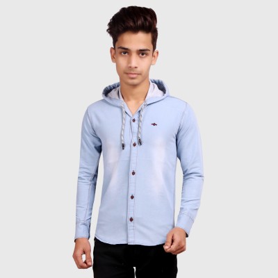 M'COT Boys Washed Casual Light Blue Shirt