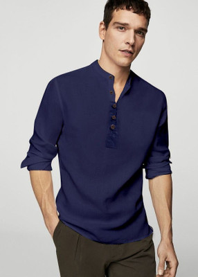 ALVIN ENTERPRISE Men Solid Casual Blue Shirt