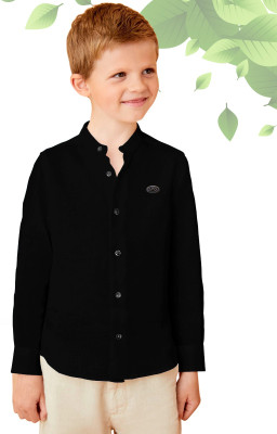 HG TAX Boys Solid Casual Black Shirt