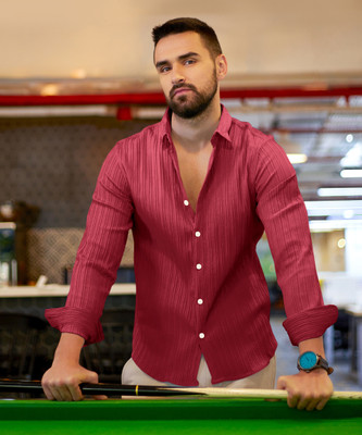 CAMPUS SUTRA Men Solid Casual Red Shirt